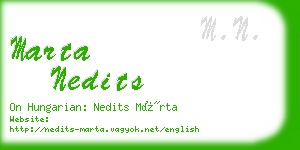 marta nedits business card